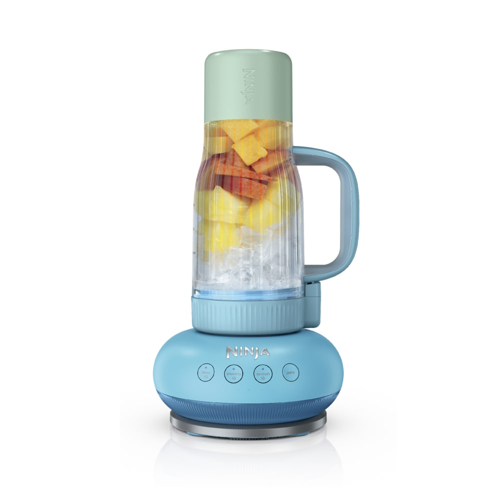 مخلوط کن بلندباس نینجا آمریکا Ninja BlendBOSS DB301CBL با لیوان مسافرتی آبی فیروزه ای